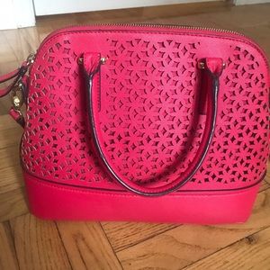 Eyelet Fuchsia Satchel/Crossbody